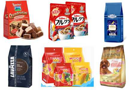 四边烫食品立式包装机袋型展示图